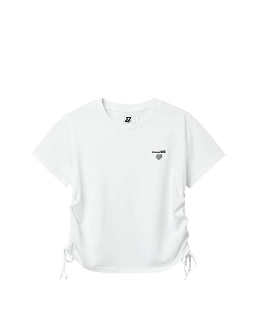 Izzue White Drawstring-Details T-Shirt