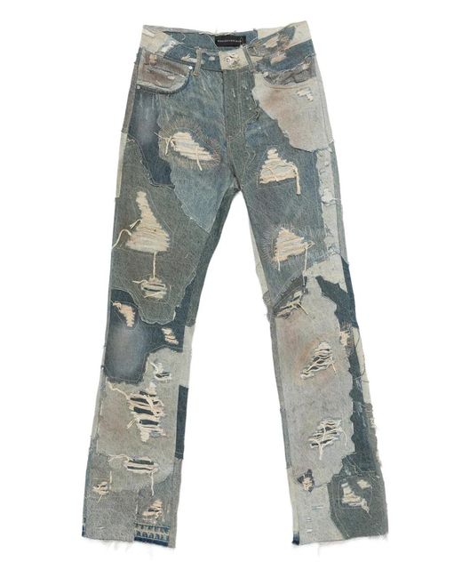 Vaqueros Con Efecto Patchwork Y Diseño Envejecido Who Decides War de hombre de color Blue