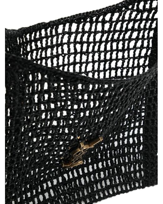 Saint Laurent Black Oxalis Macramé Shoulder Bag