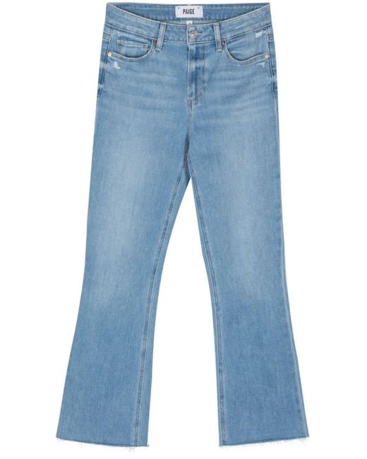 PAIGE Blue Colette Mid-rise Cropped Jeans