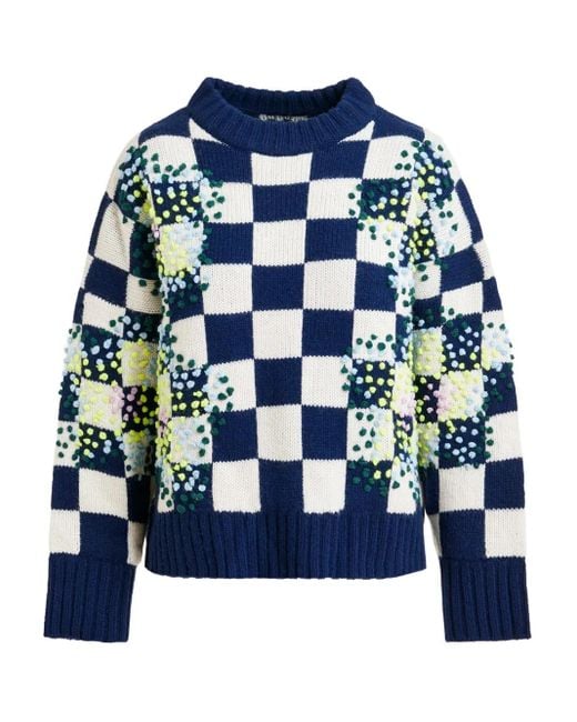 Essentiel Antwerp Blue Bestickter Inter Pullover