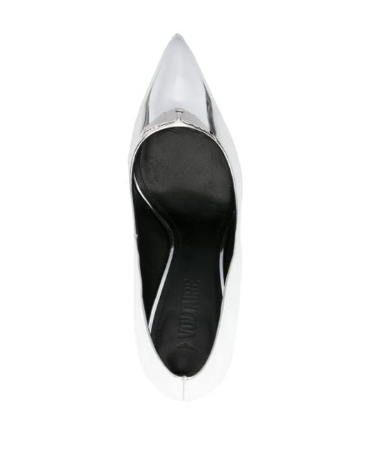 Zadig & Voltaire White Perfect 100Mm Metallic-Finish Pumps