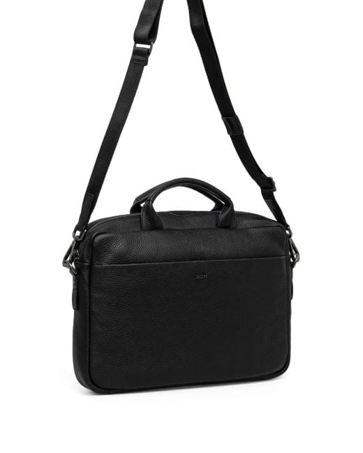 Joop! Black Top-Handle Leather Briefcase for men