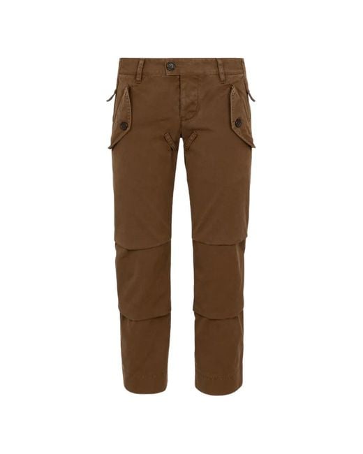 DSquared² Brown Utility2 Tech Cotton Pants