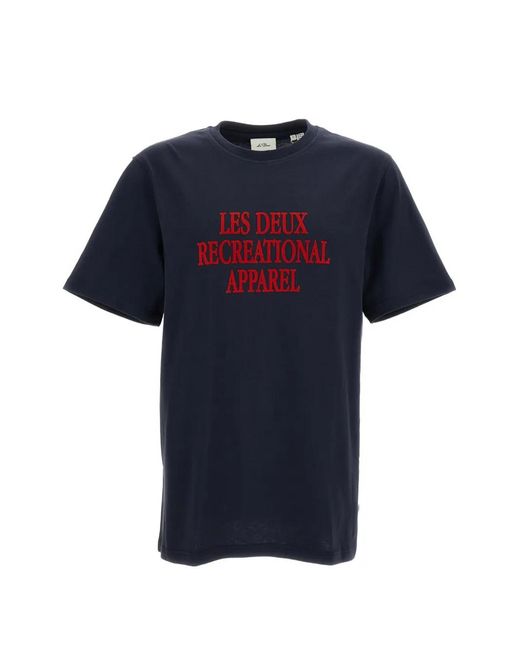 Les Deux Blue Graphic-Print T-Shirt for men