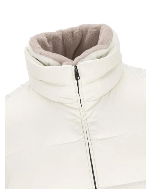 Herno White Striped Quilted Down Gilet for men