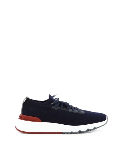 Brunello Cucinelli Blue Lace-Up Sneakers for men