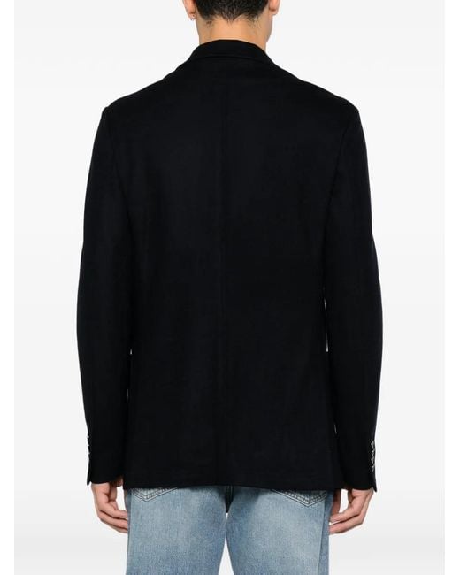 Blazer Con Solapas De Muesca Canali de hombre de color Black