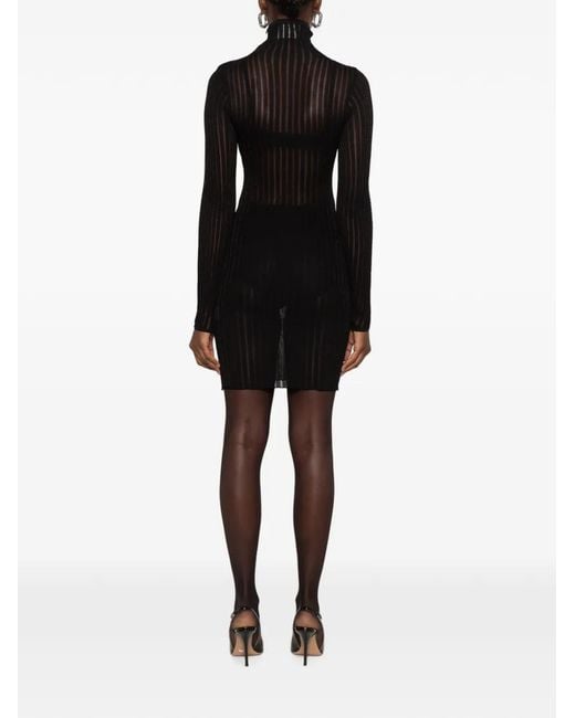 Dondup Gray Ribbed-Knit Mini Dress