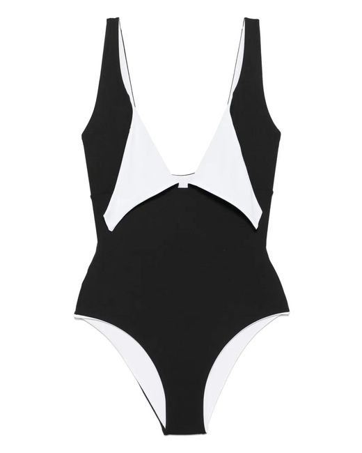 Fisico Black Bow-Detail Swimsuit