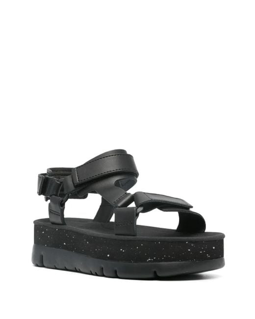 Camper Black Lasted Leather Sandals