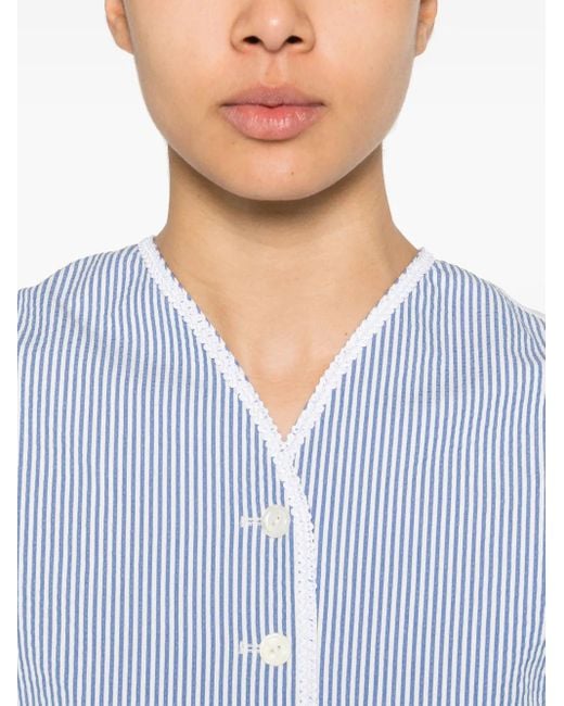 Bode Blue Club Stripe Waistcoat