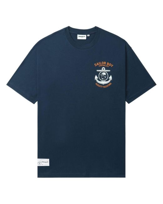 T-shirt con stampa di Chocoolate in Blue da Uomo