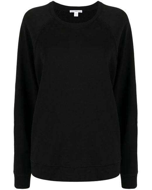 James Perse Black Loose-Fit Terry Sweatshirt