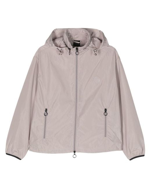 Armani Exchange Gray Concealed-hood Windbreaker Jacket