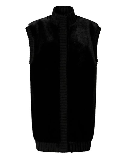 Pinko Black Faux-Fur Gilet