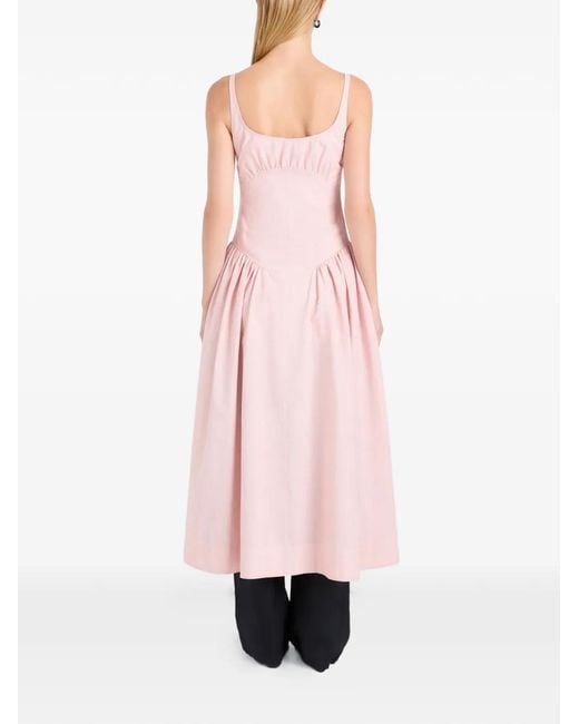 Proenza Schouler Pink Solira Seersucker Midi Dress