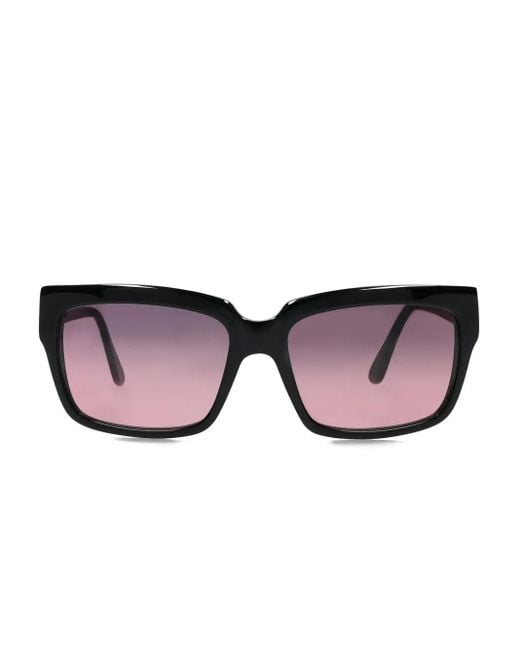 Lgr Black Durban Rectangle-Frame Sunglasses