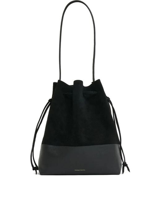 Mansur Gavriel Black Cabas Drawstring Bucket Bag