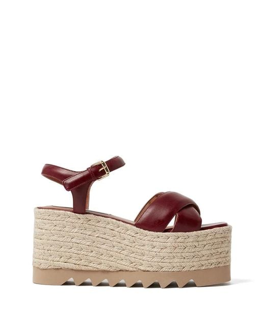 Stella McCartney Brown Elyse Crossover-Strap Platform Sandals