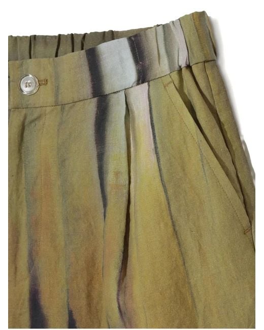 Undercover Green Elasticated Printed Shorts