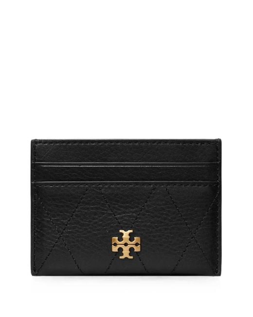 Tory Burch Black Charlie Quilted Card Case