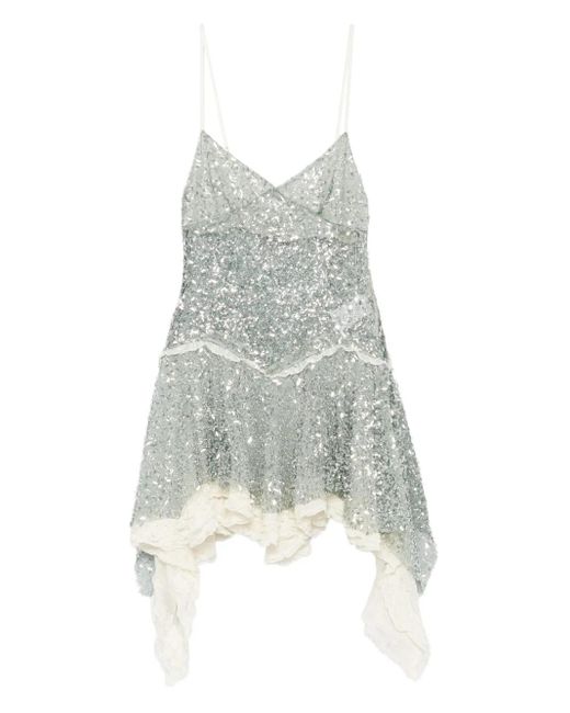 Siedres White Miley Sequin Lace Dress