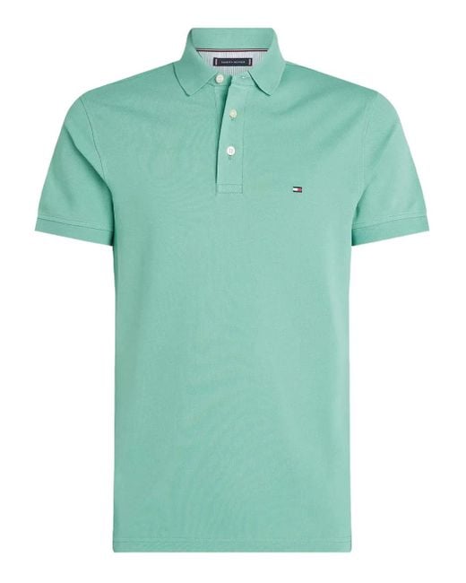 Tommy Hilfiger Piqué Poloshirt in het Green voor heren