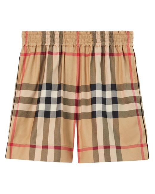 Burberry Natural Vintage Check-pattern Cotton Shorts