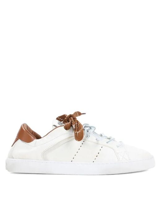 Miu Miu White Leather lace-up sneakers