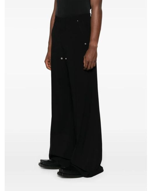 Rick Owens Black Eyelet-Detailing Pants for men