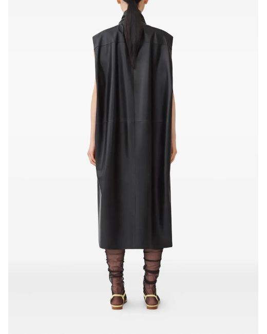 Fabiana Filippi Mouwloze Midi-Jurk Met Gestrikte Hals in het Black