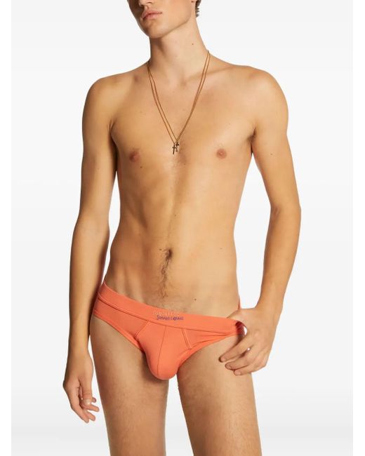 DSquared² Orange Summer Lovers Logo-Detail Briefs for men