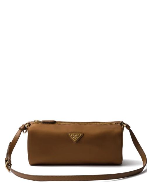 Bolso de hombro Re-Nylon con cremallera Prada de color Brown