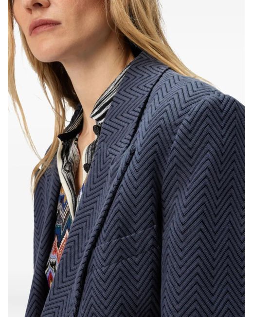 Missoni Blue Chevron-Pattern Blazer