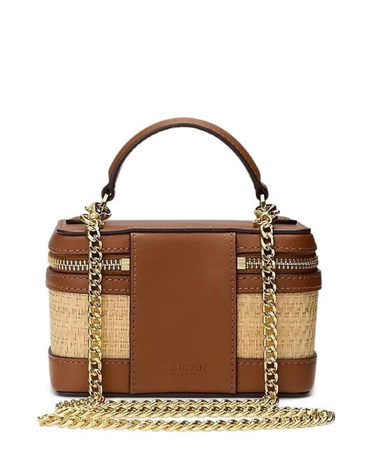Ralph Lauren Brown Hallee Chain Strap Tote Bag