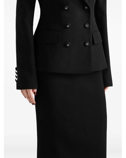 Dolce & Gabbana Black Double Wool Crêpe Skirt