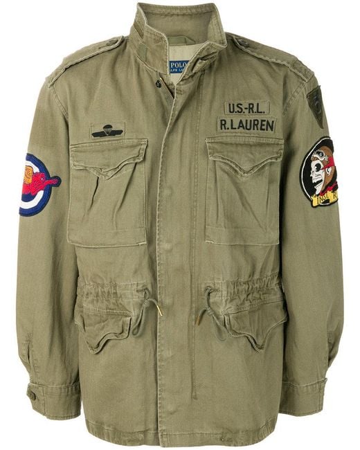 Polo Ralph Lauren Green Patch Appliqué Military Jacket for men