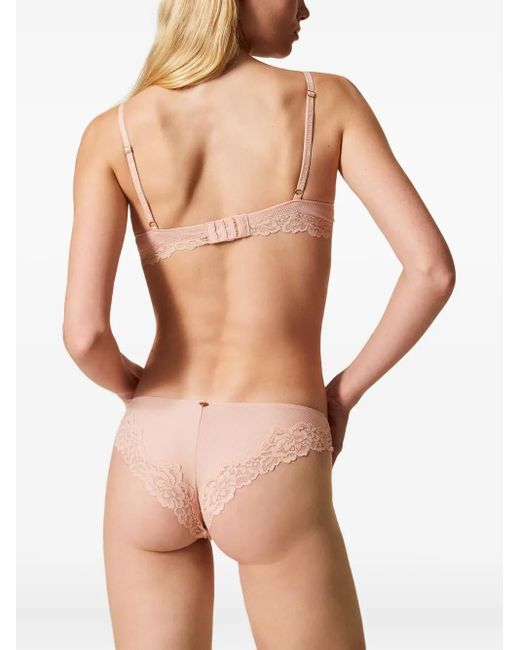 Twinset Natural Ribbed Lace Brief