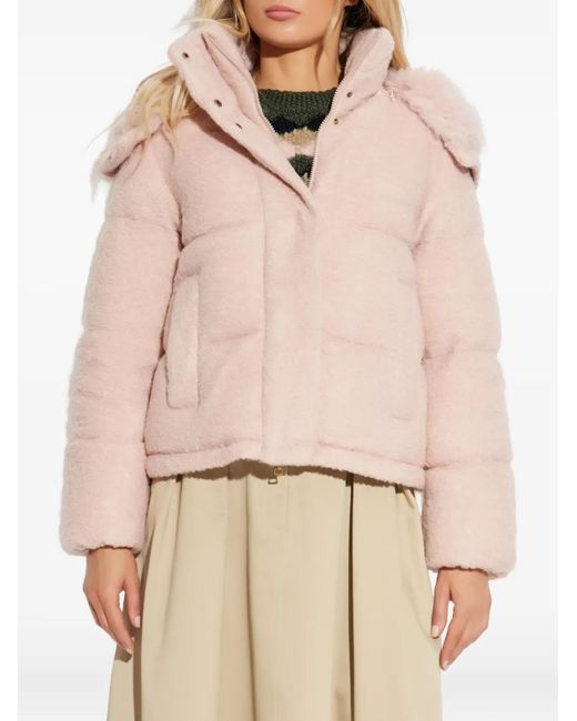 Moncler Pink Virieu Bouclé Padded Jacket