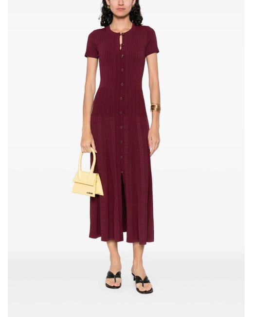 Sandro Women's Red Knitted Maxi Dress - zadaszenietarasu.com