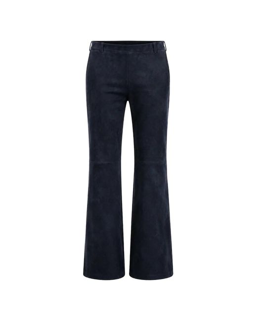 Stouls Blue Oswald Suede Trousers