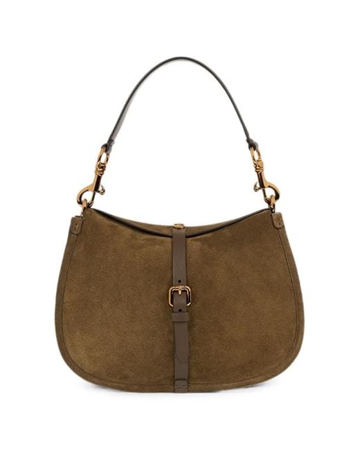Etro Brown Medium Suede Pony Bag