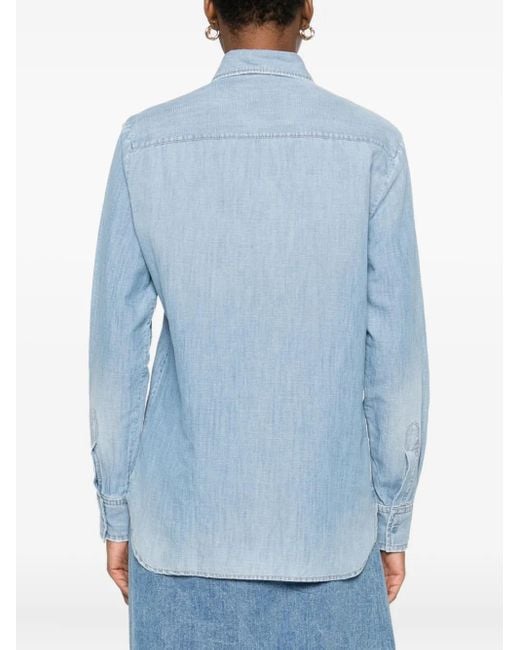 Ermanno Scervino フローラル デニムシャツ Blue