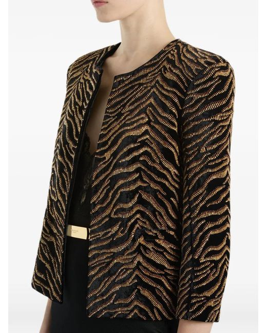Balmain Black Velvet Jacket With Tiger Embroidery