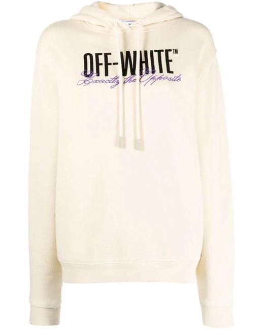 Off-White c/o Virgil Abloh White Big Logo Opposite-Print Hoodie