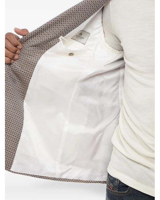 Corneliani Gray Geometric-Pattern Single-Breasted Blazer for men