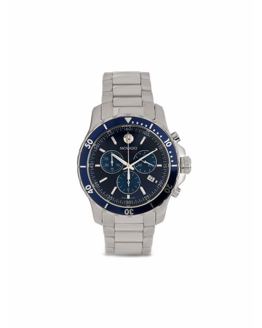movado series 800 blue dial chronograph