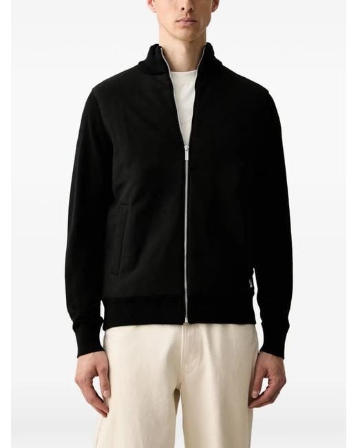 Karl Lagerfeld Black Logo-Plaque Zip-Up Jacket for men