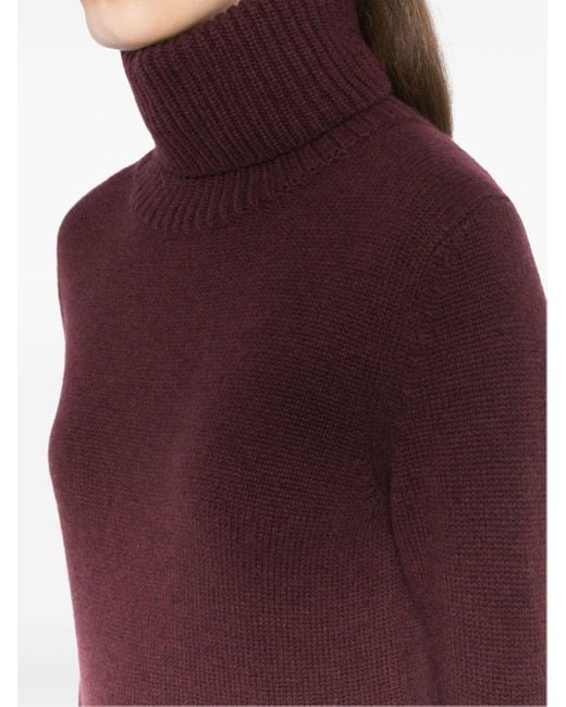 N.Peal Cashmere Purple Roll Neck Jumper